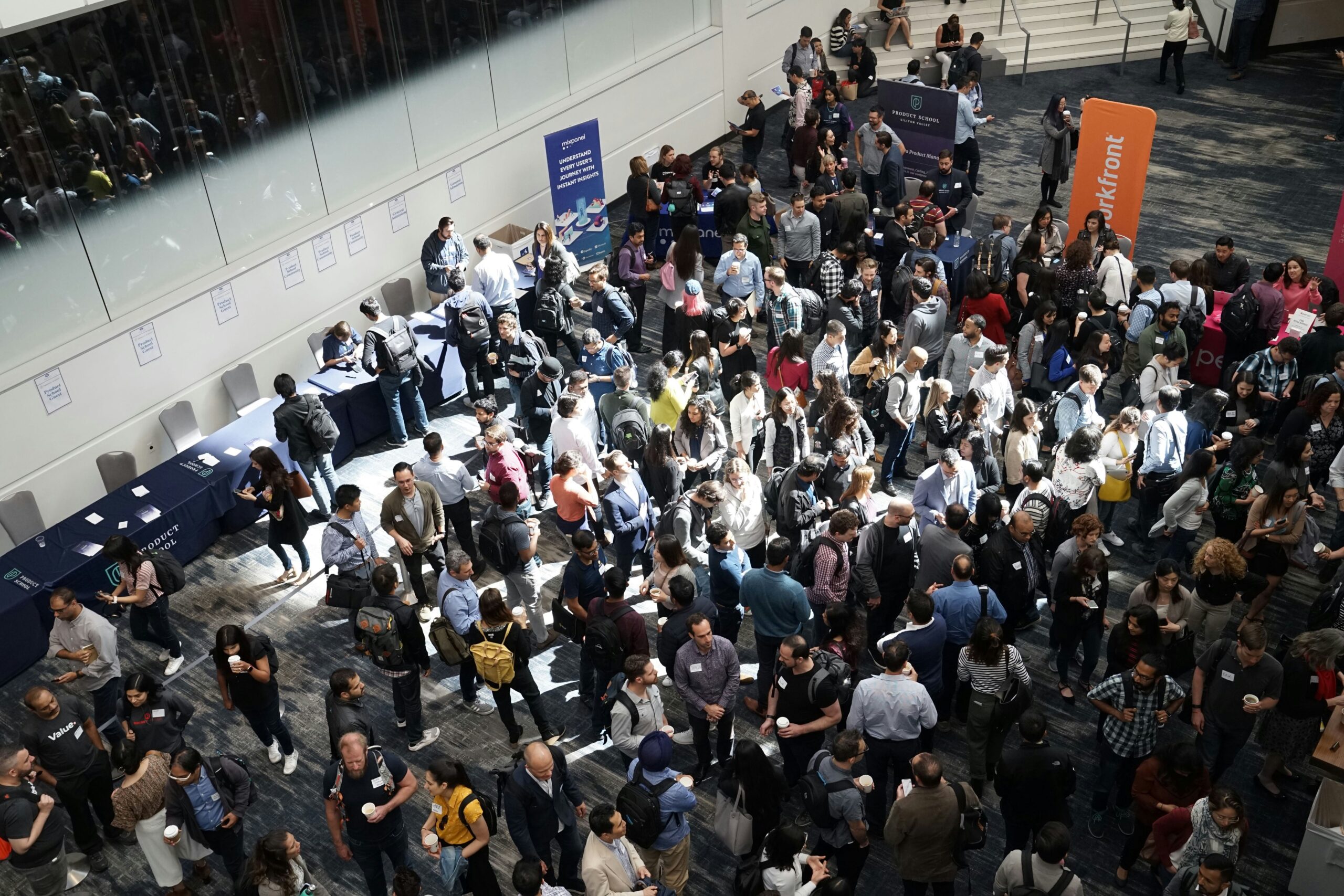 A crowd at a seminar at a corporate event